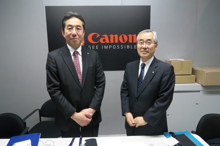 Tetsushi Hibi (left) and Yasunori Imaoka (right) at NAB 2016.